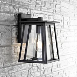 Stern Outdoor Wall Lantern - PLT4004 - Clear/Black - Safavieh -My home decor GUEST 004046f1 580c 4fe9 89ab 6ad8e1bf574d
