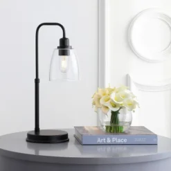 Kashton Task Table Lamp W/ USB Port - 20 Inch Height - TBL4186 - Black - Safavieh -My home decor GUEST 018c2ac5 3626 42eb a655 f02b9075f00a