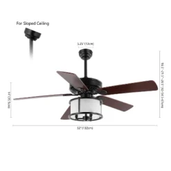Kristos 3 Light 52" Ceiling Fan - CLF1024 - Black - Safavieh -My home decor GUEST 0444616e 30bd 423f a377 dc18519e875e