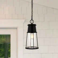 Laela 8.4" Outdoor Pendant - PLT4035 - Black - Safavieh -My home decor GUEST 051a2b89 0314 4b2c 8ed7 dd6af2453346