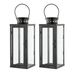 Lorient 21.5" Indoor/Outdoor Lantern (Set Of 2) - PLT4069 - Black - Safavieh -My home decor GUEST 058931c1 d056 4914 883d 2d06f5891060