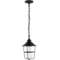 Penber 8.5" Outdoor Pendant - PLT4039 - Black - Safavieh -My home decor GUEST 0621f33e 705f 49d1 b4d9 42a146987311