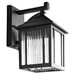 Ranzi Outdoor Wall Lantern - PLT4009 - Clear/Black - Safavieh -My home decor GUEST 06fa4922 9e47 4477 8266 1aa54f173e8c