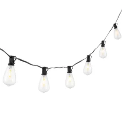 Dorcia LED Outdoor String Lights - 120" - 10 Light - PLT4043 - Black - Safavieh -My home decor GUEST 07883480 227c 4b00 a033 bc8f49224c5b