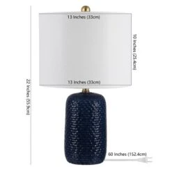 Huxley Table Lamp (Set Of 2) - 22 Inch Height - TBL4354 - Navy Blue - Safavieh -My home decor GUEST 07a964d9 f531 4fb7 9d83 20c52092311e