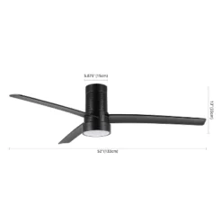Dylas Led Light 52" Ceiling Fan - CLF1028 - Black - Safavieh -My home decor GUEST 0ad621bb ae82 4b35 9d19 31668a07f153
