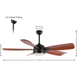 Durden Led Light 57" Ceiling Fan - CLF1029 - Black - Safavieh -My home decor GUEST 0d8d05af ecee 4b48 ab3d 27a41f5cd6b6