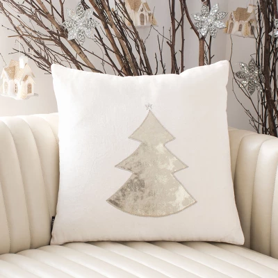 Noel Pillow - Beige - 18" X 18" - Safavieh 2 Noel Pillow - Beige - 18" X 18" - Safavieh - Image 2