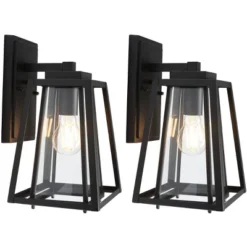 Rydler 7.48" Outdoor Sconce (Set Of 2) - PLT7030 - Black - Safavieh