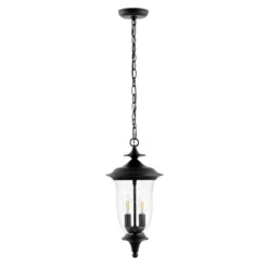 Dowell 9" Outdoor Pendant - PLT4033 - Black - Safavieh -My home decor GUEST 1123a107 211e 4d77 99a3 0c392ab13a26