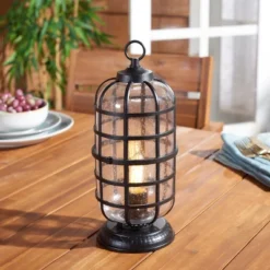 Rigel 6" Outdoor Table Lamp - PLT7033 - Black - Safavieh -My home decor GUEST 11e7fb45 ad9f 41b5 bedf a8f26d955e99