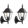 Rhion 8" Outdoor Wall Sconce (Set Of 2) - PLT7026 - Black - Safavieh