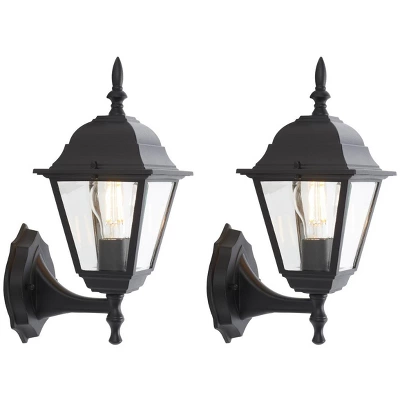 Rhion 8" Outdoor Wall Sconce (Set Of 2) - PLT7026 - Black - Safavieh 1 Rhion 8" Outdoor Wall Sconce (Set Of 2) - PLT7026 - Black - Safavieh