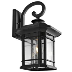 Cendra Outdoor Wall Lantern - PLT4011 - Clear/Black - Safavieh