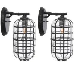 Rigel 8" Outdoor Sconce (Set Of 2) - PLT7032 - Black - Safavieh -My home decor GUEST 12e24b8f 570c 40b2 821e cead77b0e947