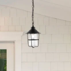 Penber 8.5" Outdoor Pendant - PLT4039 - Black - Safavieh -My home decor GUEST 12fda771 0c98 47a2 a35b 778a245df3a8