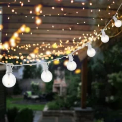 Chiera LED Outdoor String Lights - 120" - 10 Light - PLT4042 - White - Safavieh -My home decor GUEST 15cb54ef 3577 4c7a 8d1e aa2b28a8a868
