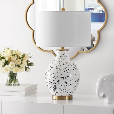 Krew Glass Table Lamp - White/Navy Blue - Safavieh 1 Krew Glass Table Lamp - White/Navy Blue - Safavieh