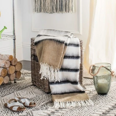 Heidi Throw Blanket - Brown/White - 50" X 70" - Safavieh 1 Heidi Throw Blanket - Brown/White - 50" X 70" - Safavieh