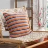 Candy Stripe Knit Pillow - Light Grey/Dark Grey/Orange/Pink - 20" X 20" - Safavieh