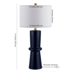 Ellaria Table Lamp (Set Of 2) - 31 Inch Height - TBL4300 - Navy Blue - Safavieh -My home decor GUEST 1a034a28 0a1a 4f28 8744 c94bc49559b6