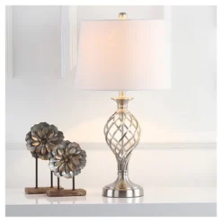 (Set Of 2) 26.8" Lattice Urn Table Lamp Nickel (Includes CFL Light Bulb) - Safavieh -My home decor GUEST 1ab8ed99 b126 4f05 a0ff d40e96020a48