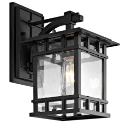 Grayter Outdoor Wall Lantern - PLT4013 - Clear/Black - Safavieh