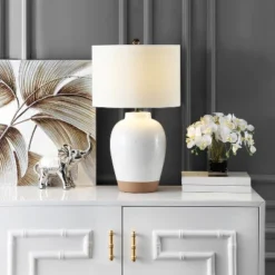 Portcia Table Lamp - Speckled Ivory Glaze - Safavieh -My home decor GUEST 1f9adc16 6f9e 4529 b4d0 83c11e66b17b