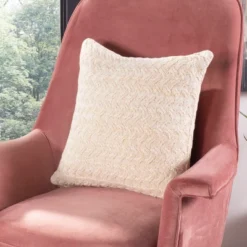 Adara Knit Pillow - Natural/Gold - 20" X 20" - Safavieh