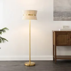 Kora 2 Light 55-63" Floor Lamp - FLL4136 - Bleached Natural/Brass - Safavieh -My home decor GUEST 26fdae9b 8a63 4bd5 bb5b 117947d9bb6b