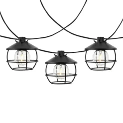 Agitha LED Outdoor String Lights - 120" - 10 Light - PLT4051 - Black - Safavieh -My home decor GUEST 27eb14ee 6487 46a7 b527 235cf76a8ee3