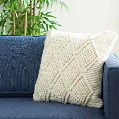 20"x20" Oversize Spacedye Square Throw Pillow Cream - Safavieh 3 20"x20" Oversize Spacedye Square Throw Pillow Cream - Safavieh - Image 3