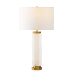 Lynsey Alabaster Table Lamp - CTL1031 - Gold/White - Safavieh Couture