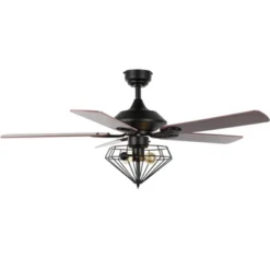 Leanne 2 Light 52" Ceiling Fan - CLF1026 - Black - Safavieh