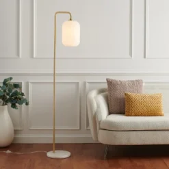 Santina 60" Floor Lamp - FLL7007 - Gold/White Marble - Safavieh -My home decor GUEST 2cc5a260 1613 475c 9332 a6ffa6cd5926