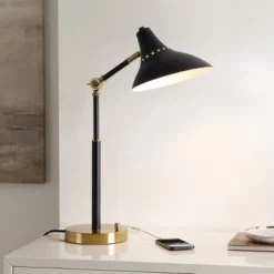 Author Table Lamp W/ USB Port - 23 Inch Height - TBL4488 - Black/Brass - Safavieh -My home decor GUEST 313356ad be87 4f0b b069 167b0fb63a15