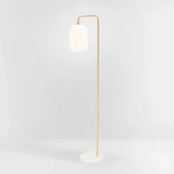 Santina 60" Floor Lamp - FLL7007 - Gold/White Marble - Safavieh -My home decor GUEST 316fd2f4 ac38 44bc a786 ee05c44ff10f