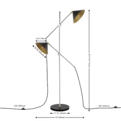 Dwyer 2 Light 67.5 Inch Floor Lamp - Black/Chrome - Safavieh -My home decor GUEST 31e6990f 54e8 49c8 896c d33e69787eb6