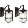 Rueda 8.5" Outdoor Wall Sconce (Set Of 2) - PLT7038 - Bronze - Safavieh