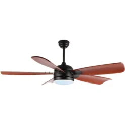 Durden Led Light 57" Ceiling Fan - CLF1029 - Black - Safavieh