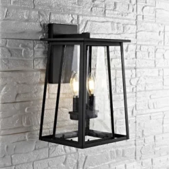 Velza Outdoor Wall Lantern - PLT4005 - Clear/Black - Safavieh -My home decor GUEST 37da6c59 2ba2 415c 8aa6 8f13e8bc5fff