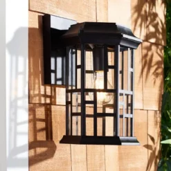 Carwen 8.46" Outdoor Sconce (Set Of 2) - PLT7008 - Black - Safavieh -My home decor GUEST 3a763436 dec9 42db 9b52 86e1d86a45ee