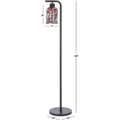 Nezara 58" Floor Lamp - FLL3010 - Black/Brown Tortoise - Safavieh -My home decor GUEST 3ab8112f 29a2 42b2 8373 d0abb3088411