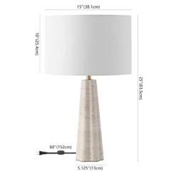 Naveen Travertine Table Lamp - CTL1082 - Travertine/White - Safavieh Couture -My home decor GUEST 3c2d784c 9984 4a67 a2bb 941323bd757d
