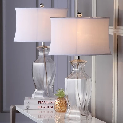 Glass Table Lamp (Set Of 2) - 28 Inch Height - LIT4068 - Clear - Safavieh 2 Glass Table Lamp (Set Of 2) - 28 Inch Height - LIT4068 - Clear - Safavieh - Image 2
