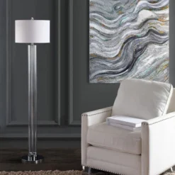 Lovato Floor Lamp - FLL4017 - Chrome/Clear - Safavieh