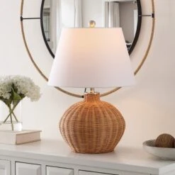 Juana Table Lamp - 22 Inch Height - TBL4468 - Natural - Safavieh -My home decor GUEST 442034cb a198 4083 b700 39b174d448a3