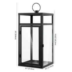 Fraleigh 20" Indoor/Outdoor Lantern - Black - PLT4074 - Safavieh -My home decor GUEST 4bb34770 0a6c 4ac8 8d64 f906105dcb9a