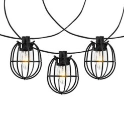 Garnet LED Outdoor String Lights - 120" - 10 Light - PLT4055 - Black - Safavieh -My home decor GUEST 4ea398bc 738a 43ac b6ce dec9666aa116