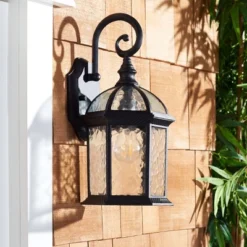 Falyn 8" Outdoor Wall Sconce (Set Of 2) - PLT7004 - Black - Safavieh -My home decor GUEST 51137e99 f8dc 47bb bcde de67e8d8f76a